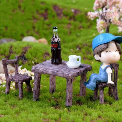 3pcs New Home Decor Dollhouse Accessories Mini Miniature Micro Landscape Table and Chairs Garden Furniture Ornament