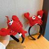 Cute Funny Wash Face Party Performance Prop Female Headwear Cartoon Headdress Crab Hair Hoop Lobster Headband