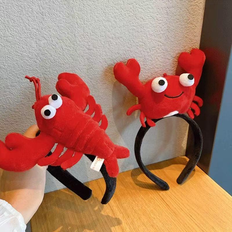 Cute Funny Wash Face Party Performance Prop Female Headwear Cartoon Headdress Crab Hair Hoop Lobster Headband