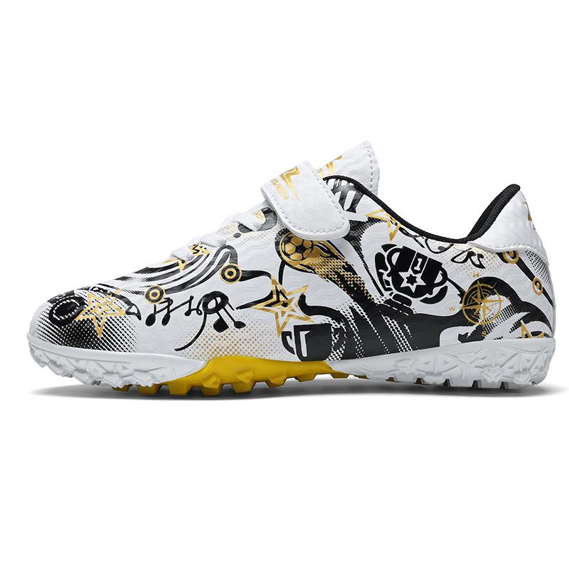 Children'S Football Shoes Tf Broken Nails Boys And Girls Teenagers Students Anti-Skid Ag Nails Leather Foot Velcro Training