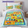 Cartoon Animals Pattern Bedding Quilt Set Quilt Cover Pillowcase Home Decoration Gift (1 * duvet cover + 2 * pillowcase, without core)