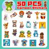 50 Small Pet Stickers with Glasses In Animals with Glasses Doodle Cartoon Waterproof Suitcase Water Cup Refrigerator Stickers