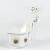 17cm Super High Heel Sexy Cool Slippers New Waterproof Table Transparent Sunflower Model Catwalk Stiletto LFD-13667-Q3
