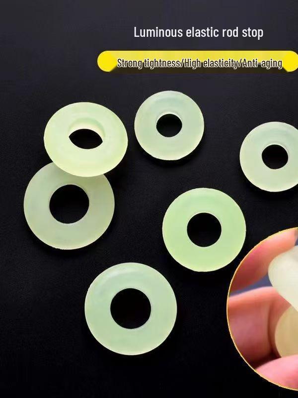 Large Elastic Silicone Fishing Rod O-Ring - Luminous Finger Ring Fishing Accessory