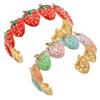 Strawberry Artwork Adjustable Bangle Bracelet Stainless Steel Portable Jewelry for Any Occasion
