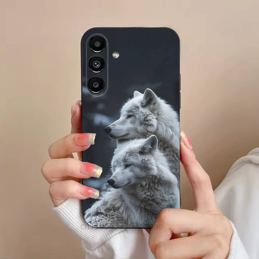 Wolf Phone Case For Samsung S25,24,21,22,23,S30,Ultra,S20,Plus,Fe,Lite,Note,S10,S9,Black Soft Shell