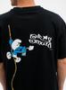 Men's Oversized Short Sleeve T-Shirt Black Smurfs Graffiti XXL