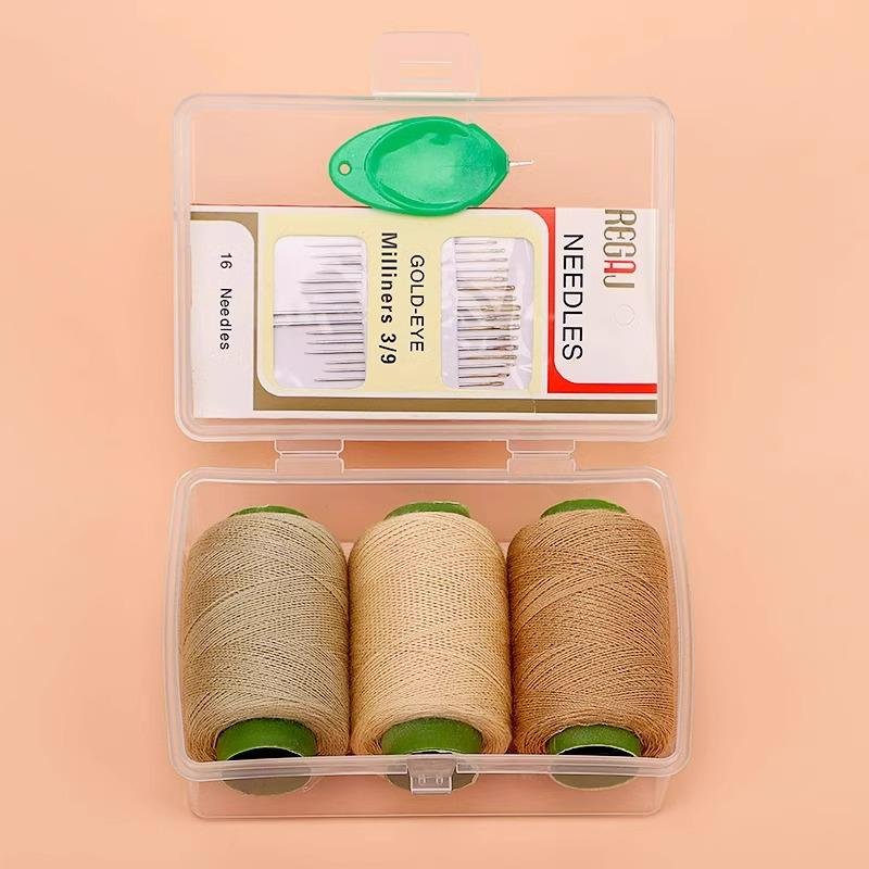 Black & White DIY Sewing Thread and Needle Set for Mending and Handcrafts