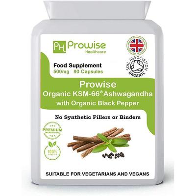 KSM-66 Ashwagandha with Organic Black Pepper 500mg 90 Capsules | UK Made by