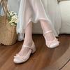 Fashion 2025 Spring Autumn Mary Jane Shoes Fashion Shallow Round Toe Mid Heel Shoes Ladies Elegant Outdoor Single Pumps Shoes