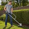 Lawn Edging Tool Handle Trimmer Handle Weed Eater Extension Ergonomic String with Clamp Reduces Arm Fatigue Back Strain for Yard Care Landscaping