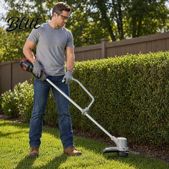 Lawn Edging Tool Handle Trimmer Handle Weed Eater Extension Ergonomic String with Clamp Reduces Arm Fatigue Back Strain for Yard Care Landscaping