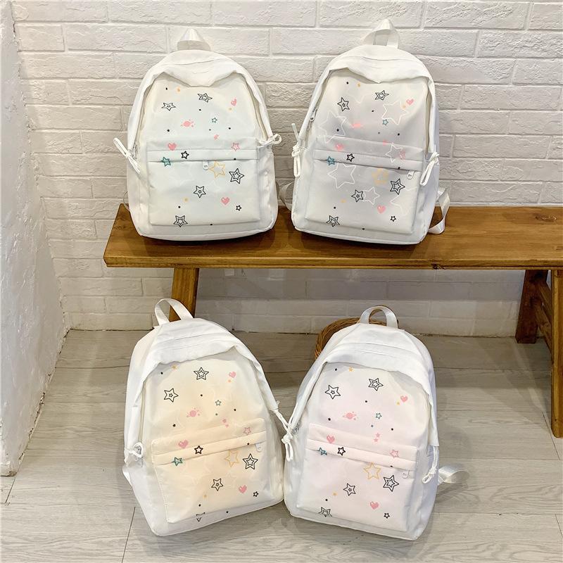 Schoolbag Japanese Star Printing Backpack Female Student Schoolbag Large Capacity High Value College Style Junior High School Student Backpack