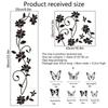 3D Butterfly Wall Sticker 38*43cm Black Flower Vine Living Room Background Room Wall Sticker Dark Style Home Decoration