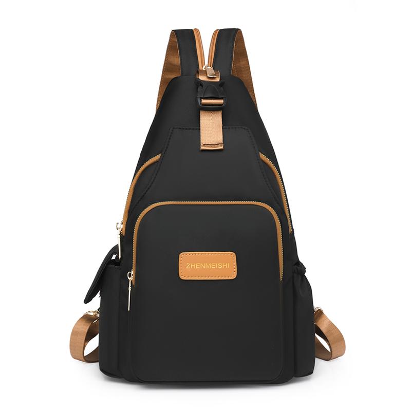 Large Capacity Backpack Water-Repellent Nylon Bag Multi-Functional Chest Bag Women's Travel Shoulder Bag