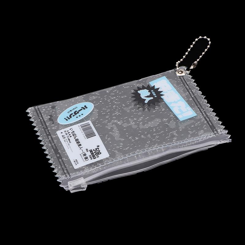 1Pc 3Inch Transparent Candy Bag Kpop Card Sleeves With Zipper Pvc Photocard Holder Props Badge Card Films Game Cards Protector