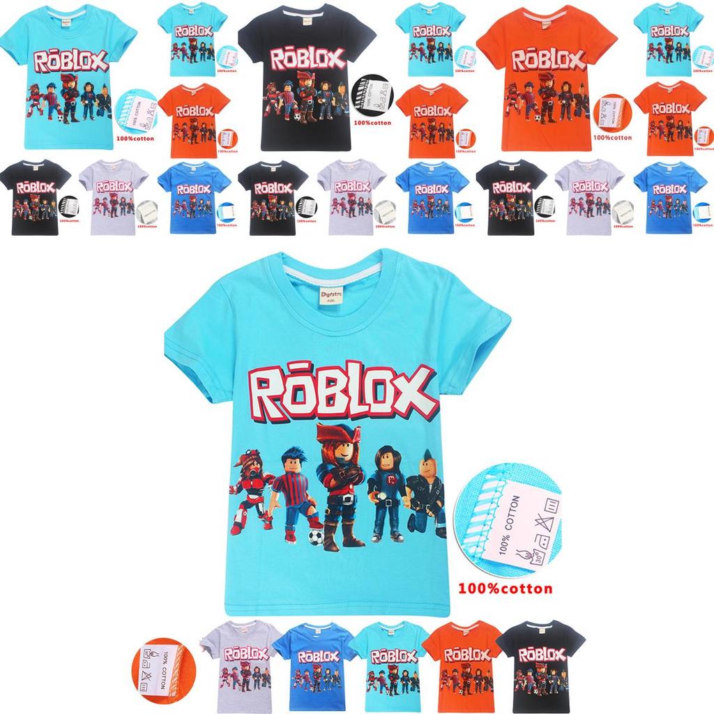 Vibrant Children's Roblox Game Print Short Sleeve Youth Boys Round Neck Casual T-shirt