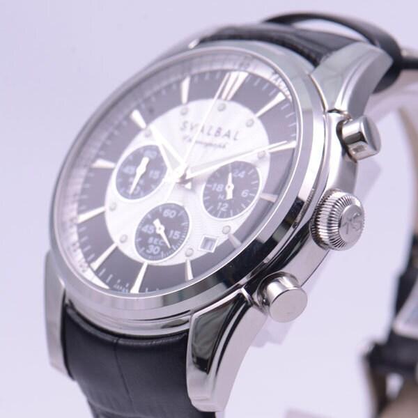 SVALBAL Pánské SV11-LWH (Křemenný pánský sluneční plamen) Kulaté hodinky Black Multi-Hand Analog