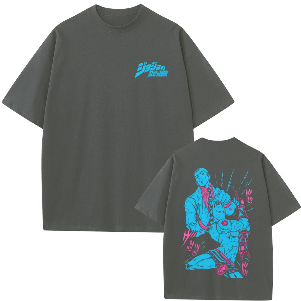 Anime Jojos Bizarre Adventure Kira Yoshikage Killer Queen Graphic Tshirt Unisex Women Unisexga Fashion Retro Short Sleeve T Shirts