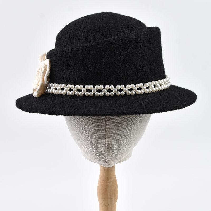 Women’s Elegant Wool Fedora Hat Autumn Winter Warm Knitted Hat Hepburn Style Party Formal Top Hat