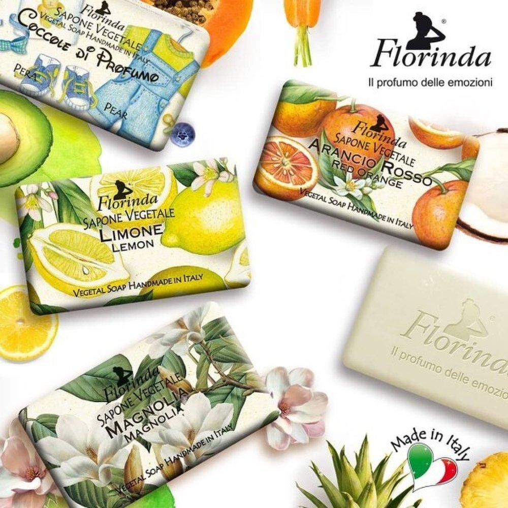 Florinda Italian Natural Vegetable Shower Bar Perfume Soap Body Soap Cleansing Soap Rose (rose Scent) 200g
