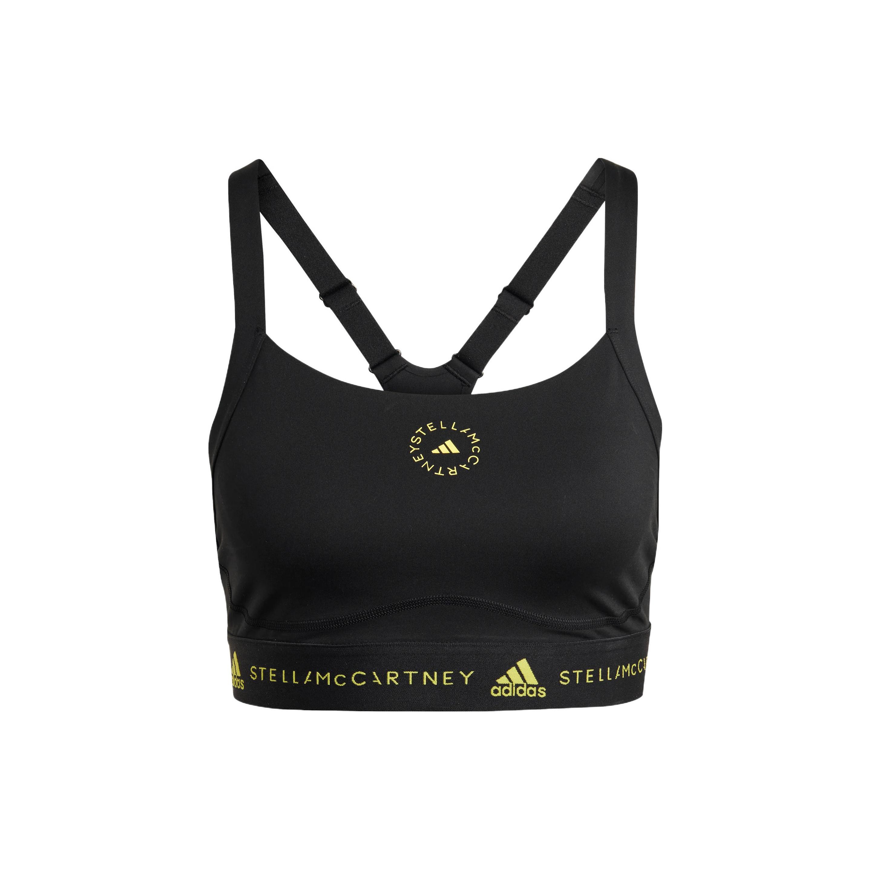 

Adidas Letter Embroidery Trim Logo Print Sports Bra Women underwear Black HG6868 S