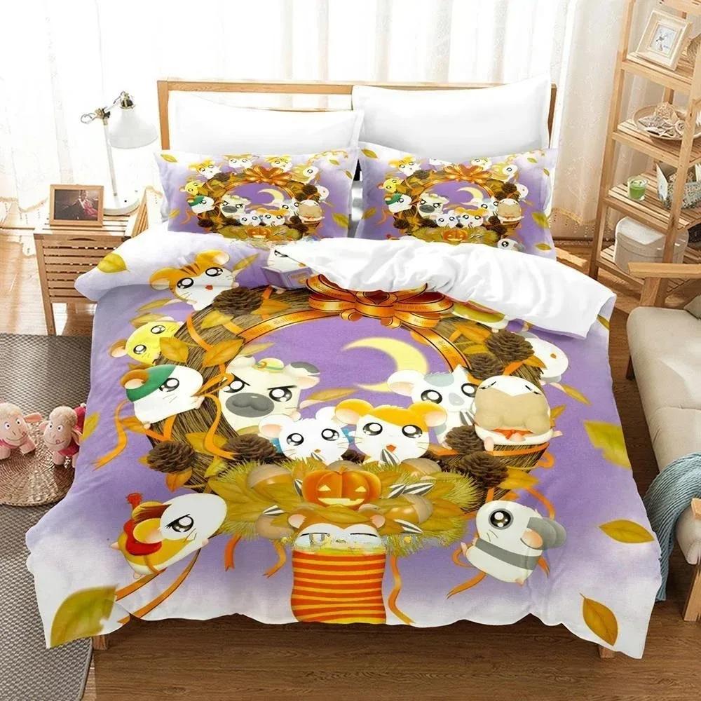 3D Printed Cartoon Animal Hamtaro Bedding Set Single Twin Full Queen King Size Bed Set Adult Kid Bedroom Duvet Cover Sets