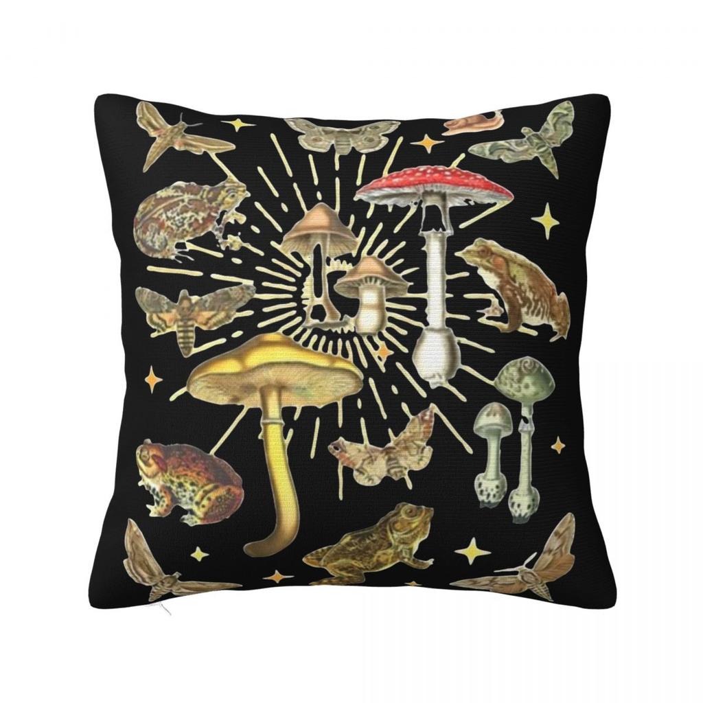 Cottagecore Aesthetic Frog Goblincore Grugne Fairycore Mushroom Pillow Covers Home Cushion Cover Cool Throw Pillow Case 4040