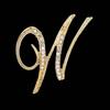 Minimalist Rhinestone Alphabet Brooch: Elegant Geometric Pin for Sweaters or Coats