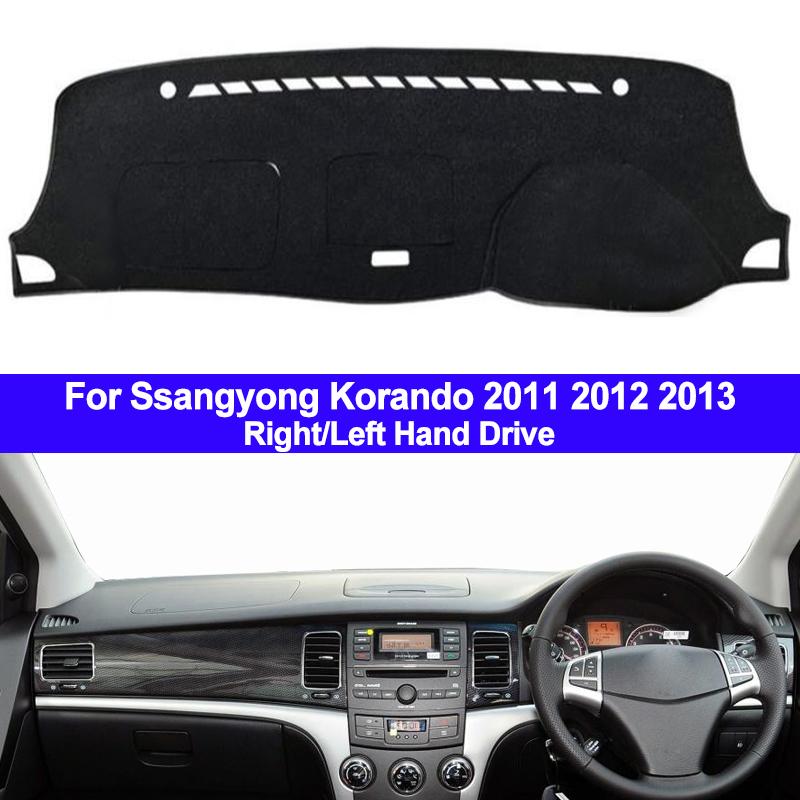 Car Dashboard Cover Dash Mat Carpet Cape For Ssangyong Korando 2011 2012 2013 LHD RHD 2 Layers Auto Sunshade Anti-sun Cushion