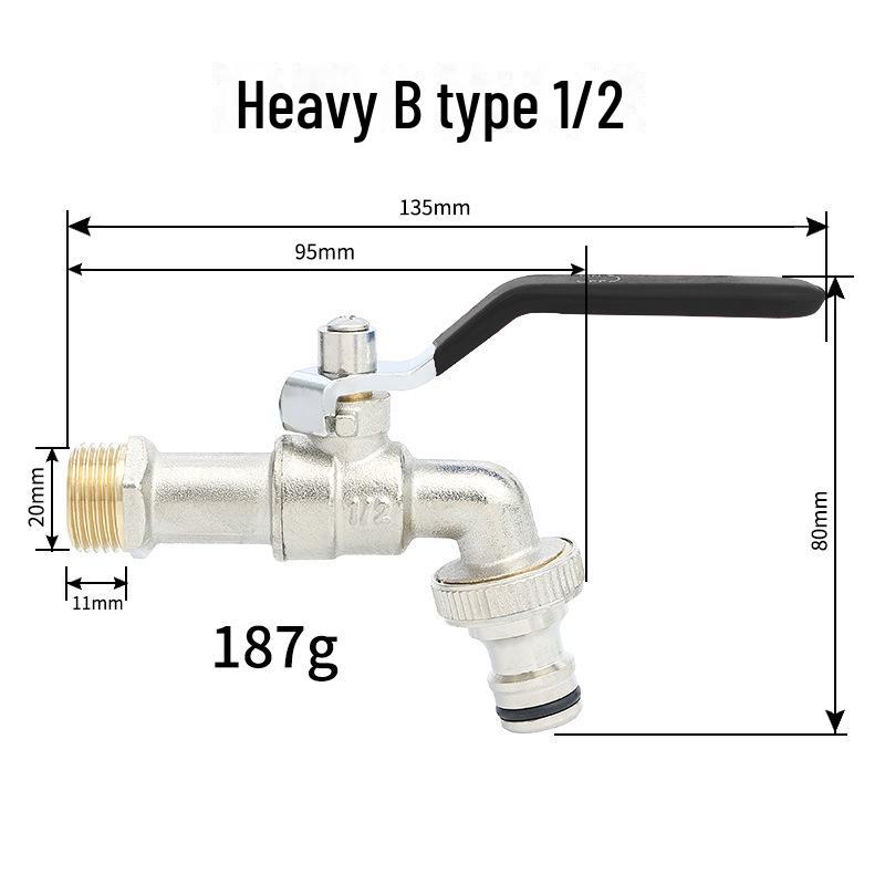Outdoor Double-Control Brass Faucet for Kitchen and Garden