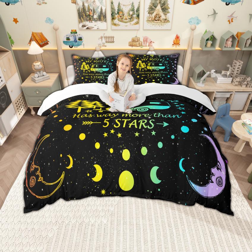 Comforter Homewish Happy Camping Camper For Kids Rustic Farmhouse Bedding Set Nature Adventure Set