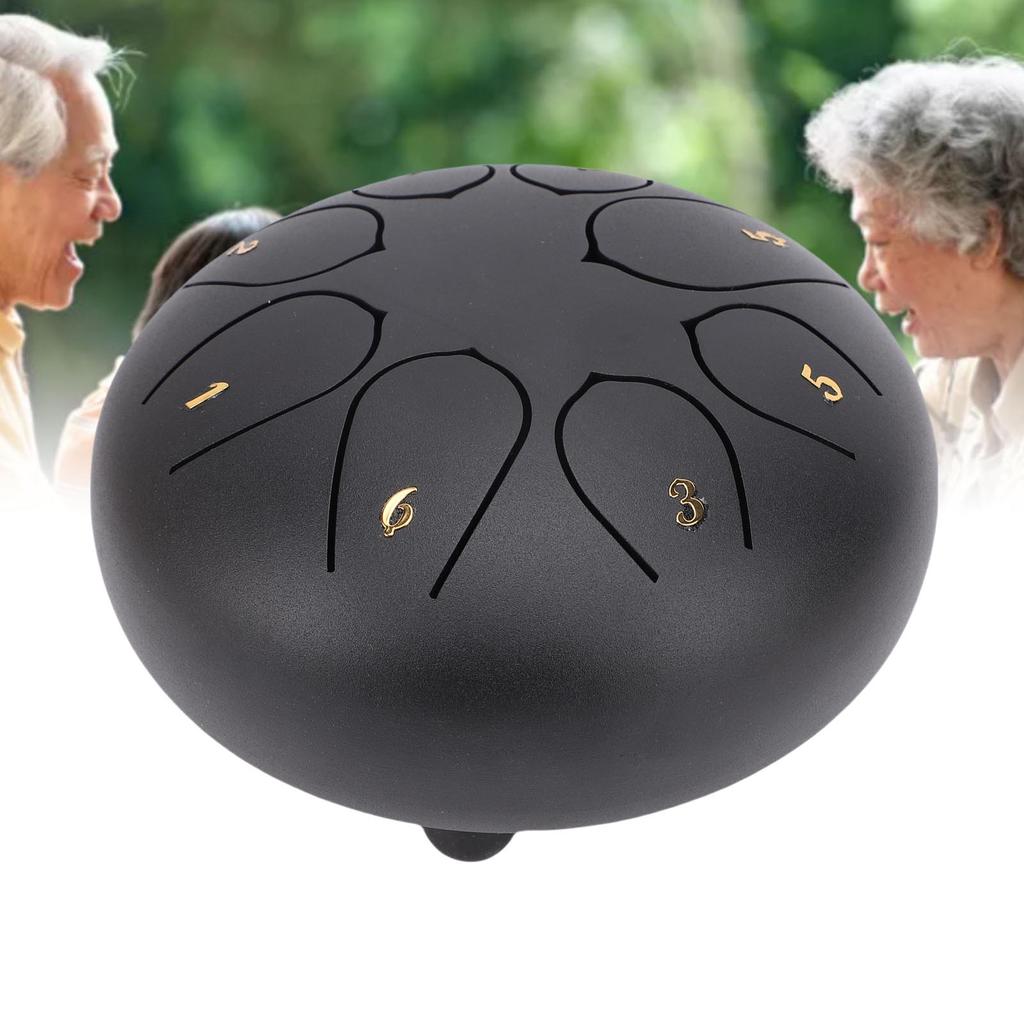 6 Zoll 8 Noten Zungentrommel C-Ton Angenehmer Klang Edelstahl Musikalisches Schlaginstrument für Mu