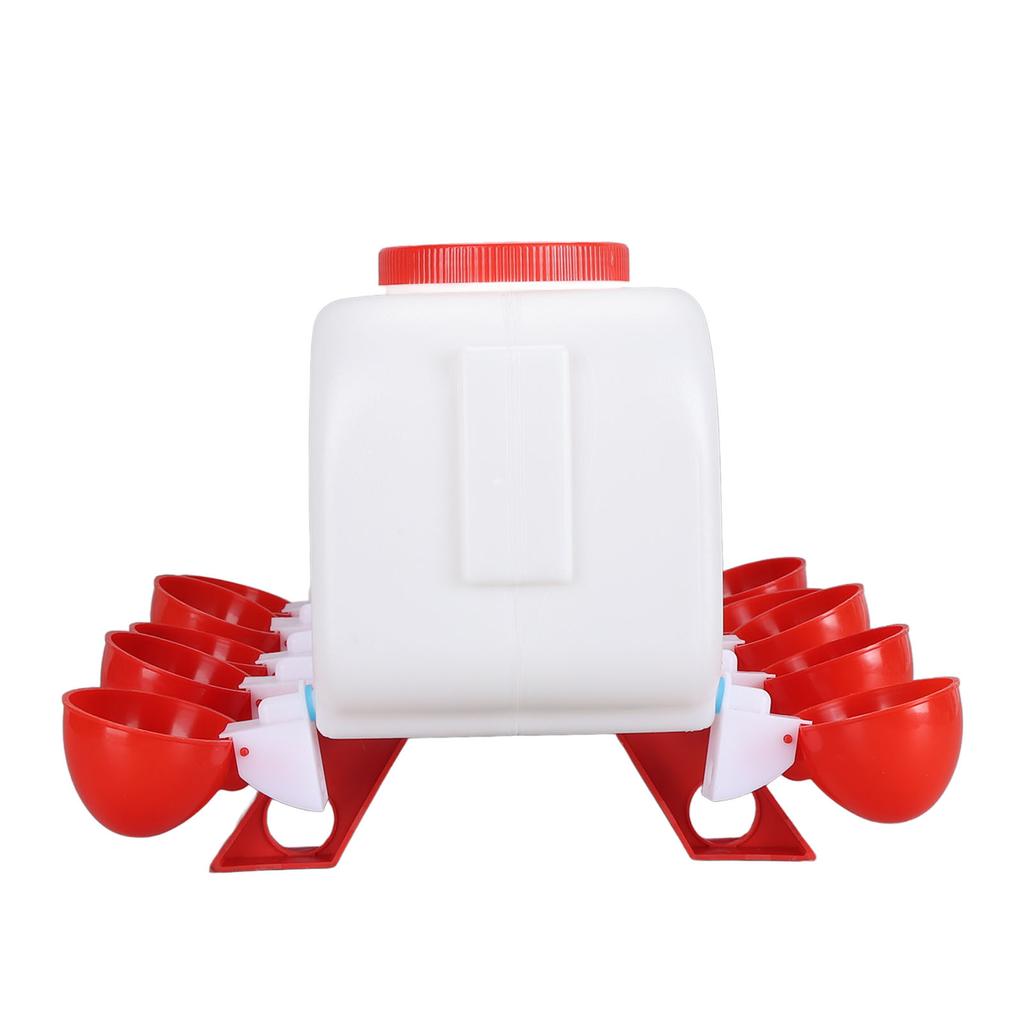 Hühnertränke 10L Großes Fassungsvermögen Top-Befüllung Geflügel-Wasserautomat mit 10 Wassernäpfen für Ente Gans