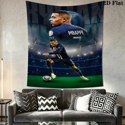 Kylian Mbappé Vibes  Wall Hanging Printed Fabric Blanket Decorative Tapestries for Bedroom Living Room Home Decor