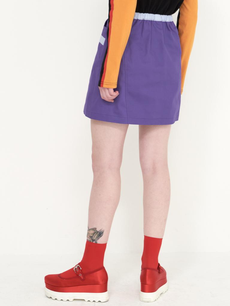 MIMICAWE Treadmill Line Taped Skirt / Purple