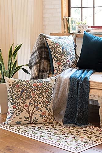 Kawashima Textile Cercon Morris Design Studio Poszewka na poduszkę oparciową Kelmscott Tree Beżowa LL1722 60×60cm