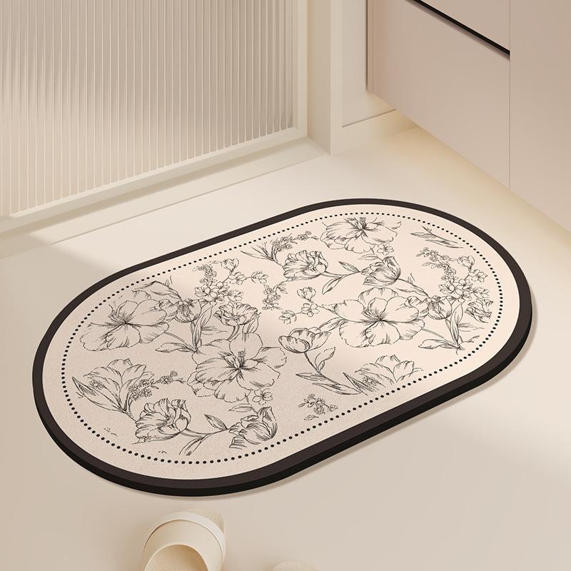 

Simple Bathroom Floor Mat, Diatomaceous Earth, Absorbent, Quick Drying, Foot Mat, Non Slip, Easy To Maintain Bathroom, Household Bathroom Carpet 40cm × 60cm