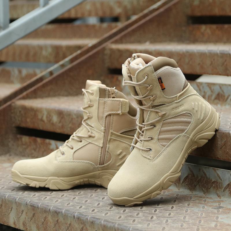 Men Military Boots Winter Leather Black Special Force Desert Ankle Combat Boots Safety Work Shoes Boots