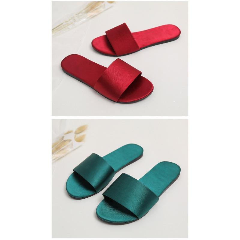 Papuci de vară din mătase dintr-o singură bucată, papuci casual cool, papuci de mărime mare cu fund plat