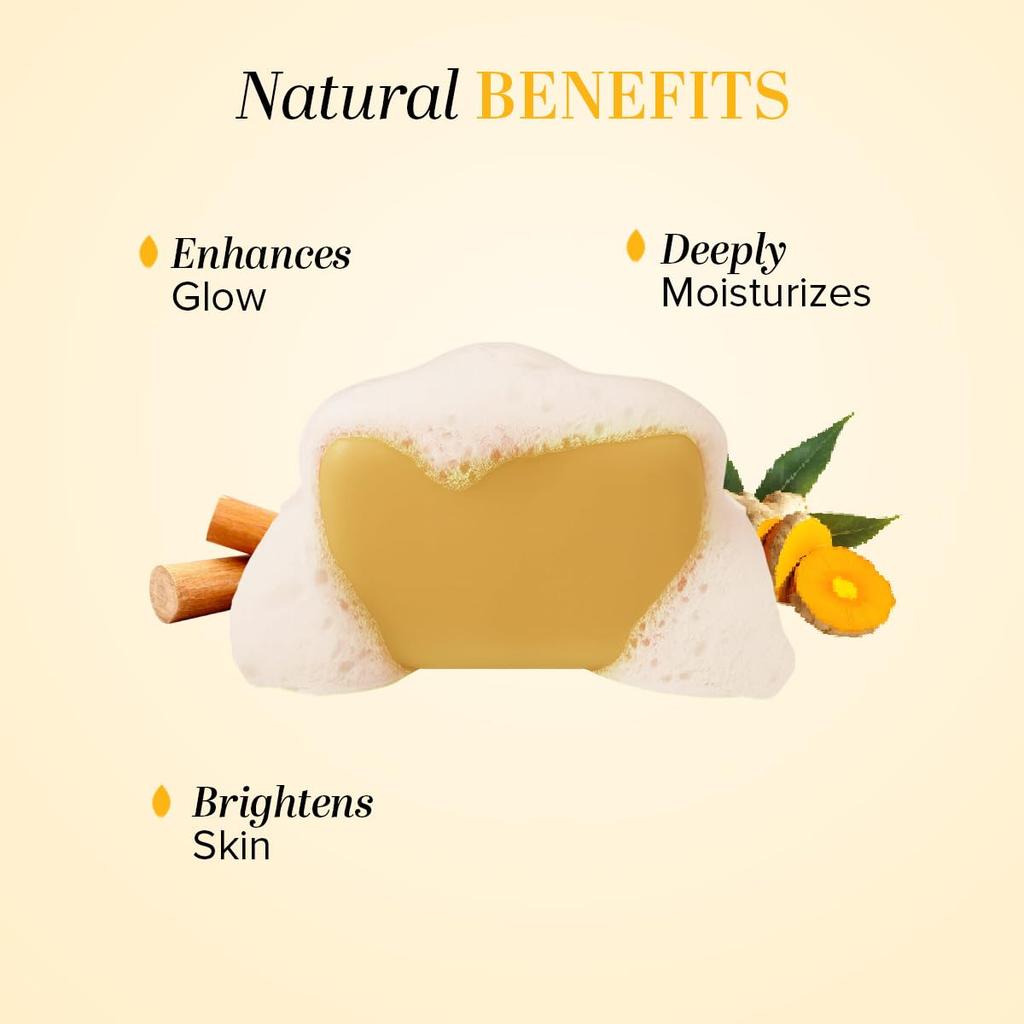 Khadi Natural Chandan Haldi Herbal Bath Soap Bars With Essential Oils Gentle Cleansing Bathing Bar For All Skin Types Pack of 1 ( (125g x 3pcs)