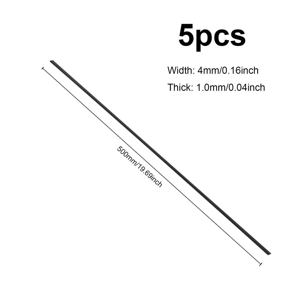 5pcs Pultruded Carbon Fiber Flat Solids Strip 0.3mm 0.5mm 0.6mm 0.8mm 1mm X 500mm for RCs Airplane Quadcopter DIY