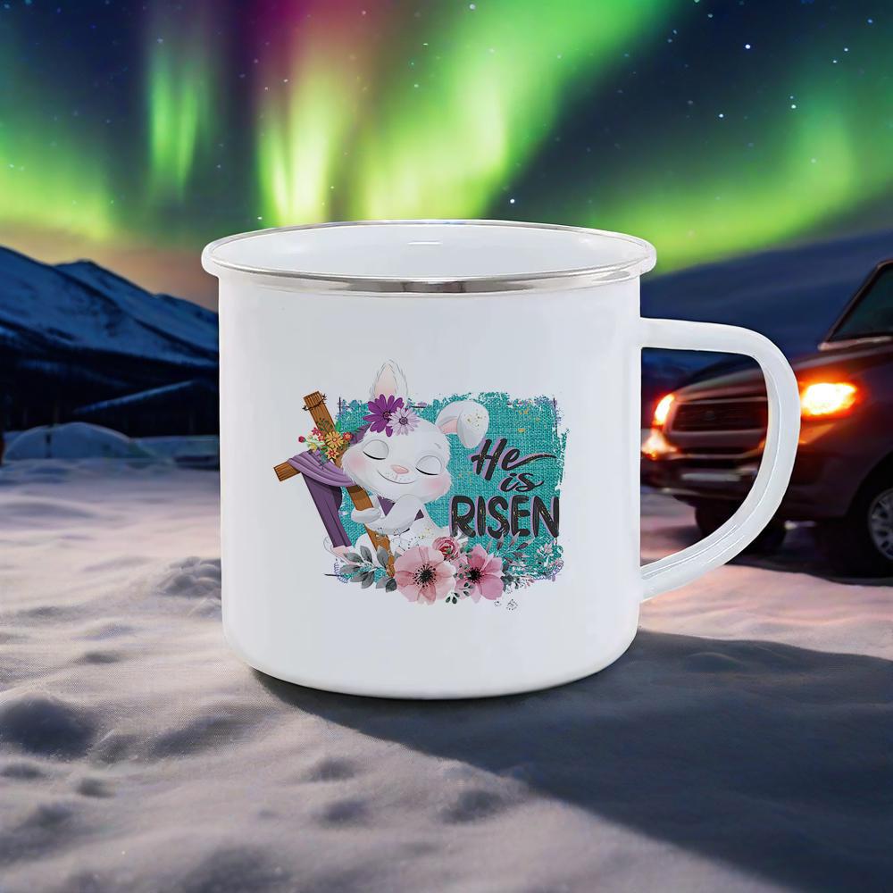 Rainbow Enamel Mug Colorful Beer Cups Breakfast Cup Happy Easter Mug Dwarf Themed Coffee Cup For BBQ Party Original Mugs Funny