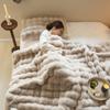 Double-Sided Faux Rex Rabbit Fleece Blanket - Thickened Sofa and Office Throw