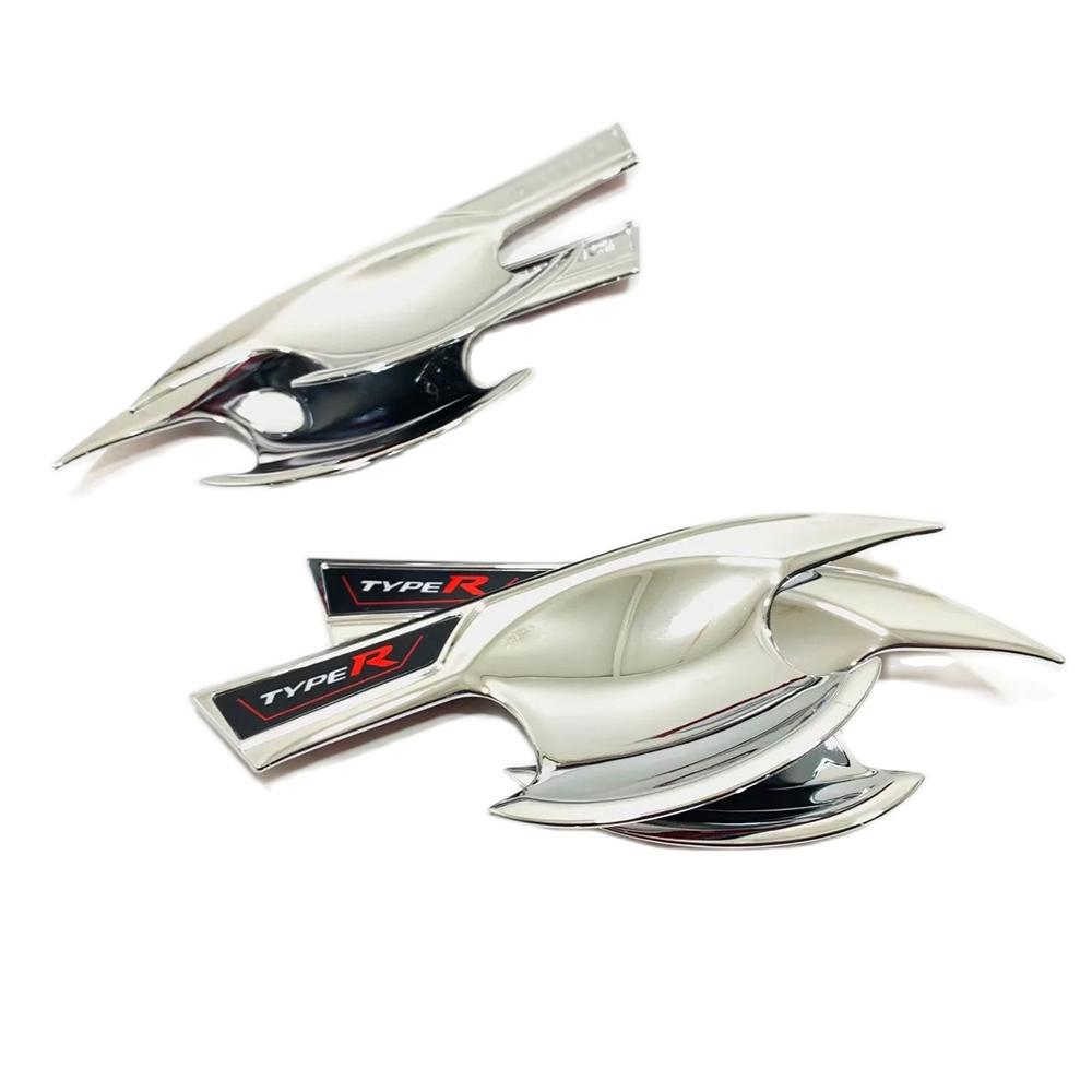 For Honda 11th Gen Civic Carbon Black Chrome Trim Accessories 2022 2023 Car Side Door Handle Decoration Cover Garnish