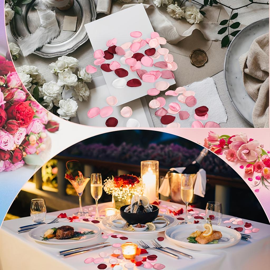100pcs  Artificial Rose Petals - Perfect for Weddings, Proposals, and Party Decor - Realistic Plastic Flower Table Centerpiece