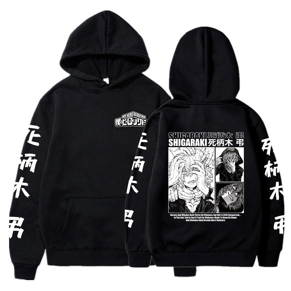

My Hero Academia Аниме Streetwear MHA Shigaraki Tomura Print Мужские и женские толстовки с капюшоном Manga Harajuku Boku No Hero Academia Толстовка 4XL чёрный