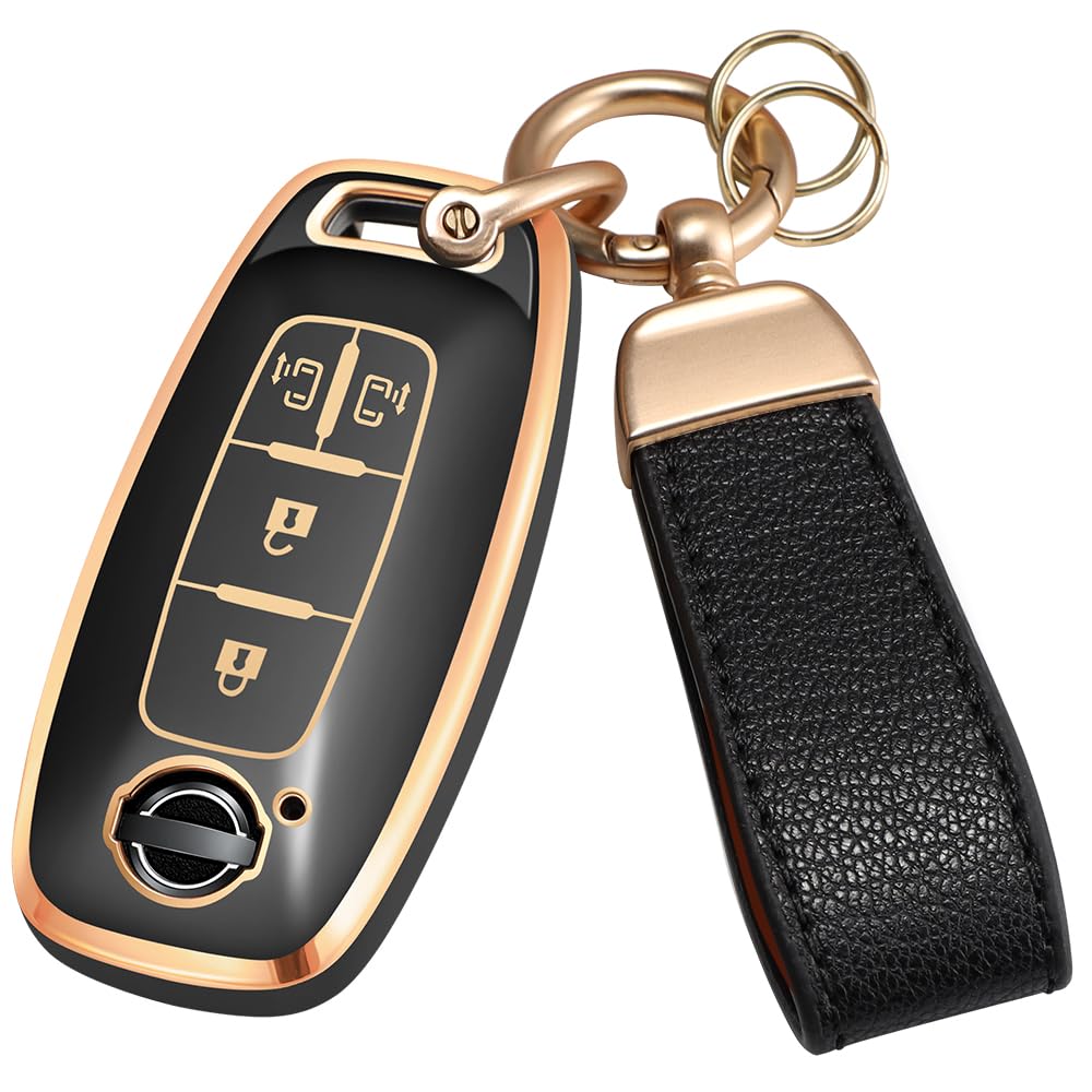 [Lcyam] C28 Serena Key Cover Smart Key Case Made of Black TPU for Nissan