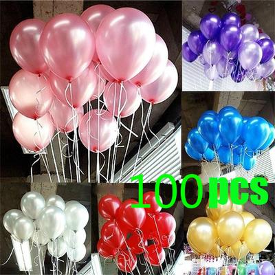 100pcs Pearly Lustre Thickened Round Latex Christmas Home Party Holiday Decorations Pearl Balloon Wedding Accessories