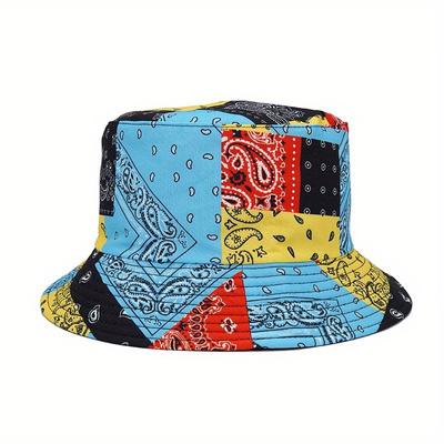 Sonnenschutz-Bucket-Hut mit Cashew-Blumen-Print, wendbar, atmungsaktiv, Fischerhut für Männer und Frauen, Sport, Wandern, Strand, Bob-Hüte